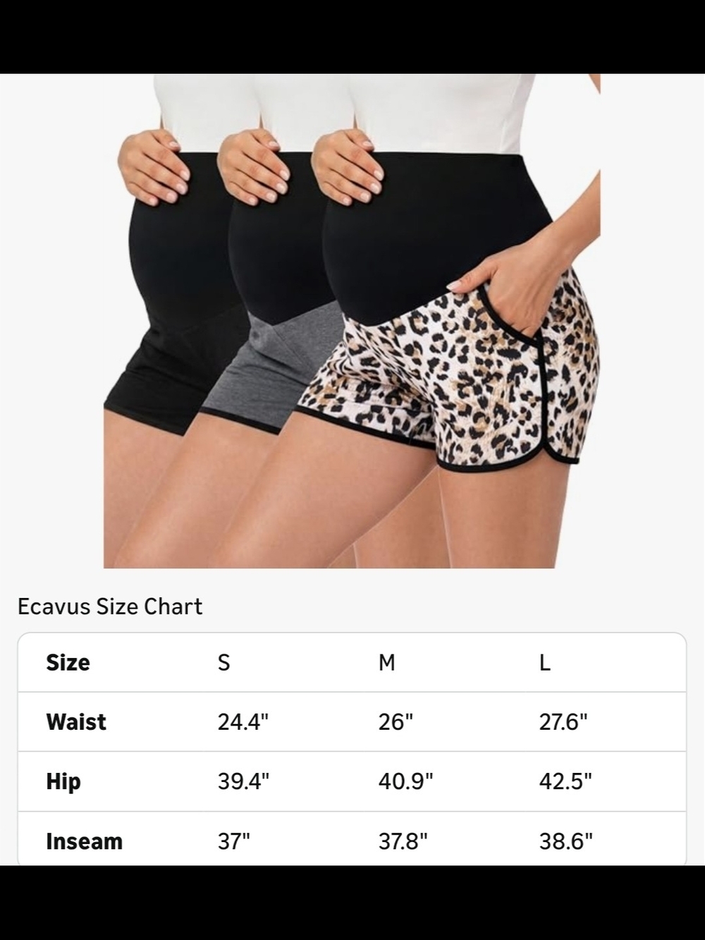 Maternity Leopard Print & Solid Knit Shorts - 3-Pack